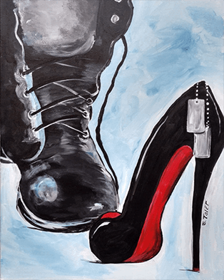 boot and high heel painting