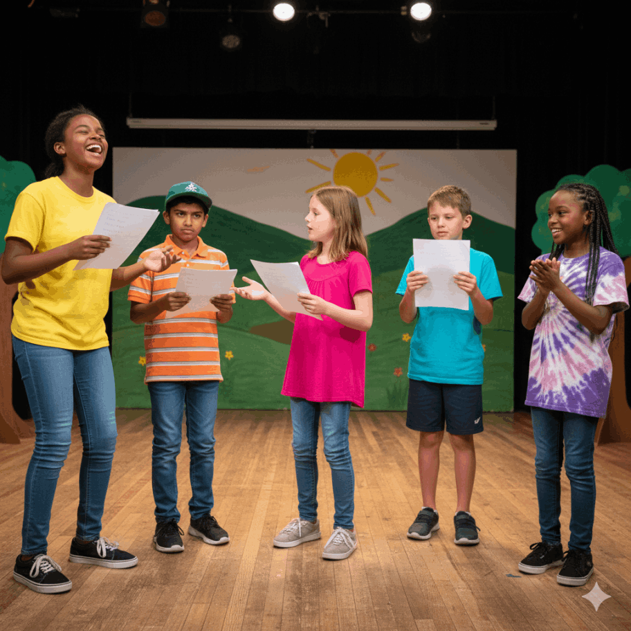 kids acting on stage