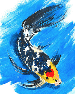 koi fish acrylic painting